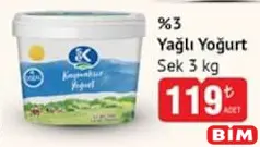 SEK %3 YAĞLI YOĞURT 3 KG